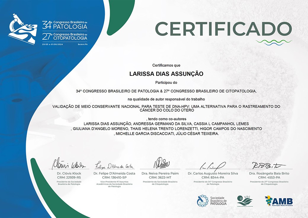 34º Congresso Brasileiro de Patologia SBP